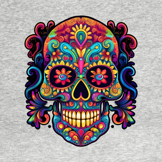 Day of the Dead Skull (Dia De Los Muertos) by iconymous